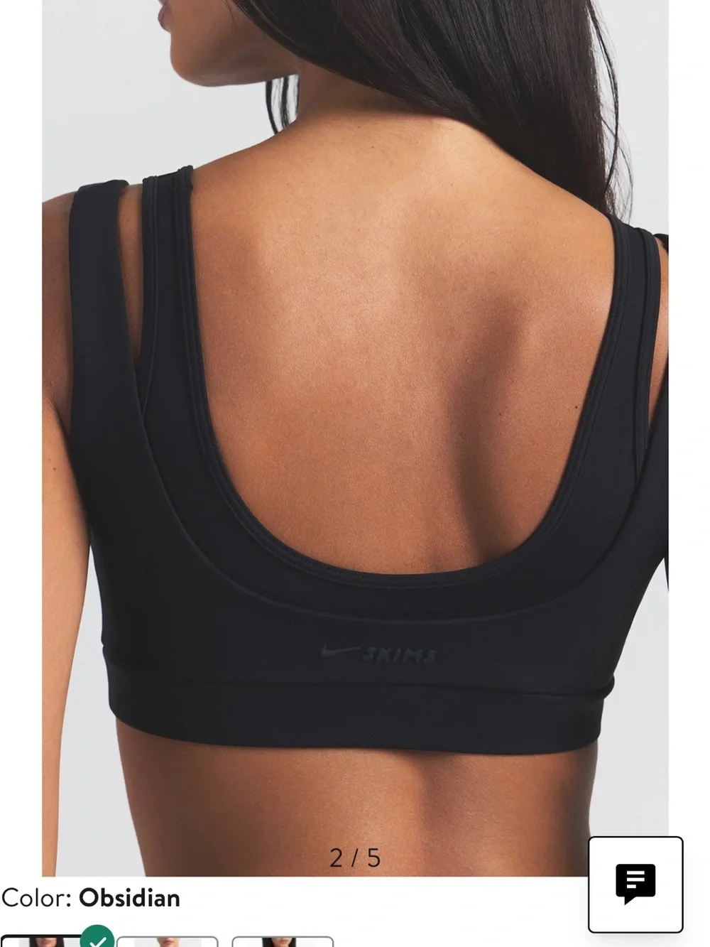 NikeSKIMS Double Strap Scoop Bra - Obsidian